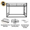 TiramisuBest Twin over Twin Bunk Bed with Sturdy Metal Frame and Ladder,Space-Saving Black Loft Bed - 4 of 4