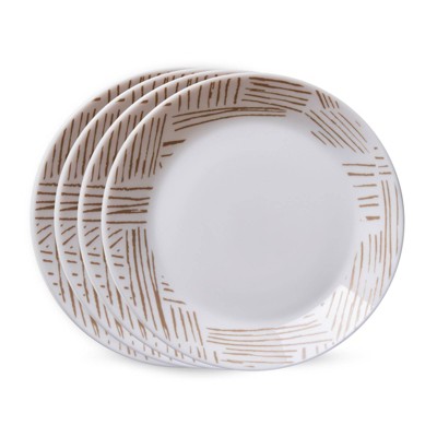 Corelle 7" 4pk Glass Geometrica Everyday Salad Plates