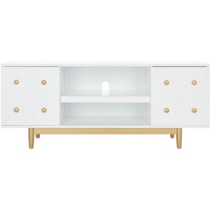 Ottoline 2 Shelf Pattern Med - White/Gold - Safavieh - 1 of 4