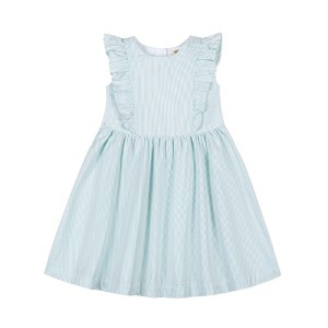 Hope & Henry Girls' Organic Seersucker Flutter Sleeve Open Back Dress, Toddler - 1 of 4