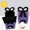 Big Dot of Happiness Goth Girl Bow Boxes, Black and Purple Halloween or Gothic Birthday Party Square Favor Gift Boxes - Set of 12 - 3 of 4