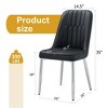 Modern Dining Chairs Set of 2, Equipped with PU Artificial Leather Backrest Cushions and Silver Metal Legs, for Restaurants - White - 2 of 4