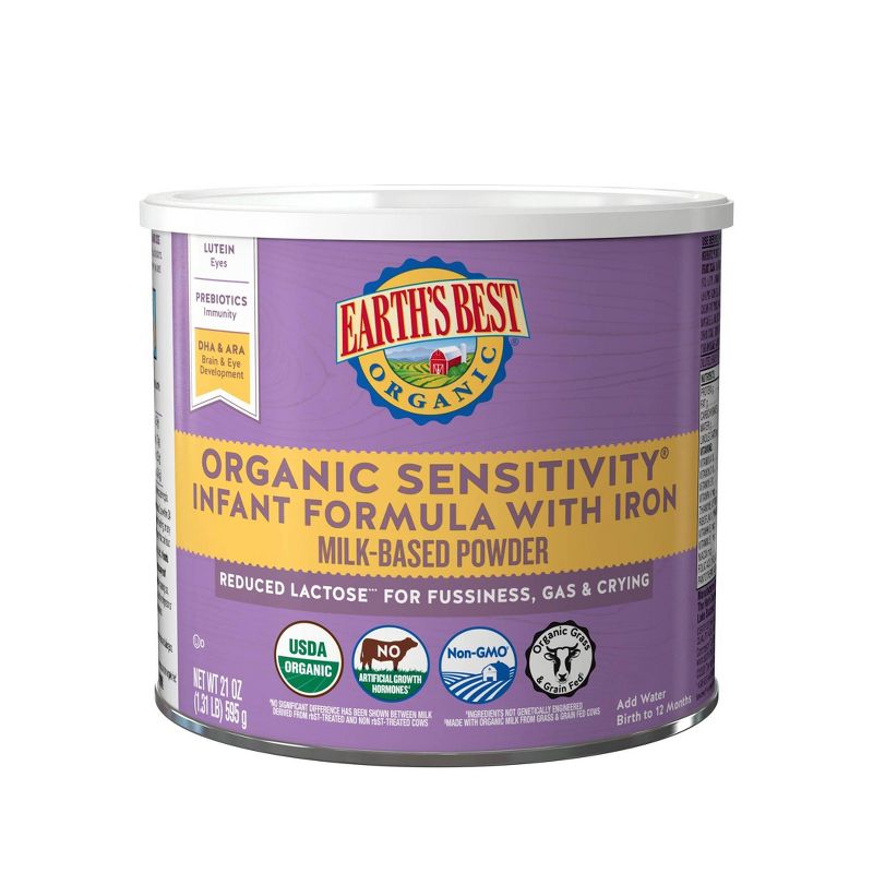 Earth&#39;s Best Organic Sensitivity Powder Infant Formula - 21oz, 1 of 5