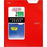 Five Star 2 Pocket Paper Folder with Prongs Red
