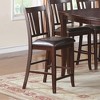 Upholstered Counter Height Chairs in Dark Brown Finish, Set of 2 - 3 of 4
