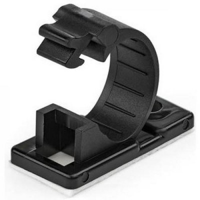 StarTech.com 100 Adhesive Cable Management Clips Black - Network/Ethernet/Office Desk/Computer Cord Organizer - Sticky Cable/Wire Holders