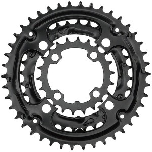 Samox 310ASS Chainring Set - 40/30/22t, 96/64 BCD, Aluminum Outer Ring, Steel Middle/Inner Ring, Black - 1 of 1