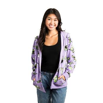 Invader Zim Character All Over Print Adult Lavender Zip Up Hoodie