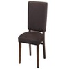 24"Chocolate Brown Color Fabric Upholstered Side Chairs 2pc Set Walnut Finish Wooden Frame Dining Furniture - 4 of 4