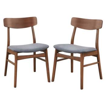Set of 2 Wave Dining Chairs Walnut/Blue - Buylateral