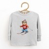 Skiing Bear Watercolor - Toddler Long Sleeve Graphic Tee - 2 of 4