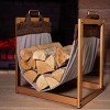 Barton Firewood Racks Fireplace Log Holder with Canvas Carrier Wood Storage Log Bin - 3 of 3