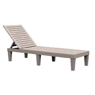 Dolonm  Adjustable Lounge chair,Wood Texture Design, Easy Assembly for Patio/Beach,Black