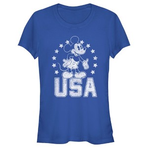 Juniors Womens Mickey & Friends Fourth of July USA Mickey Mouse T-Shirt - 1 of 4