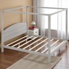 King Size Canopy Platform Bed Frame with Headboard, Support Legs, and Brown Wash Finish, No Box Spring Needed - 2 of 4