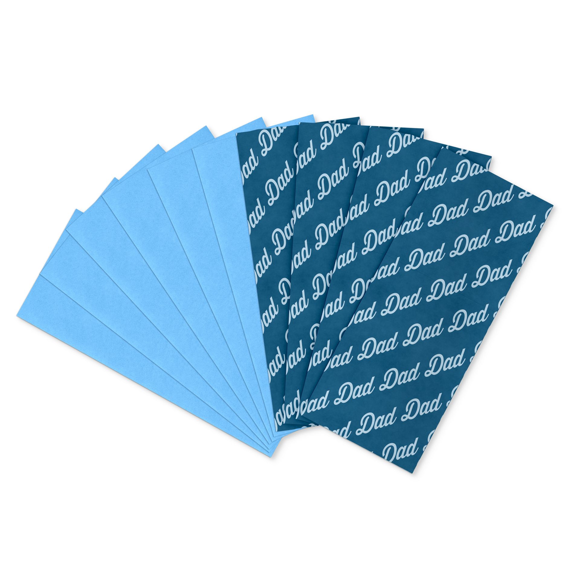 Light Blue and Navy Blue Dad Patterned Tissue Paper for Father's Day 10ct - 20"x20"