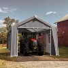 PE+ Steel Frame Carport Canopy, 10x20/12x20/13x20 FT Portable Garage with 4 Doors & 4 Windows, Waterproof Shelter in Gray/Khaki/White/Green - 4 of 4