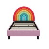Okak Modern Cute Style Platform Bed Frame with Colorful Headboard,Upholstered Twin Bed for Bedroom,Kids Room - 4 of 4