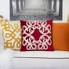 ChicFurnit Bed Pillows Home Pillow Velvet Decorative Pillow with Hidden Zipper Cotton Pillows for Living Room Decoration, Red, 20"*1"*20" - 3 of 4