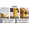 MAYEERTY Coffee Dining Table Modern Glass Golden MDF Columns Computer Game Desk Tempered - 3 of 4