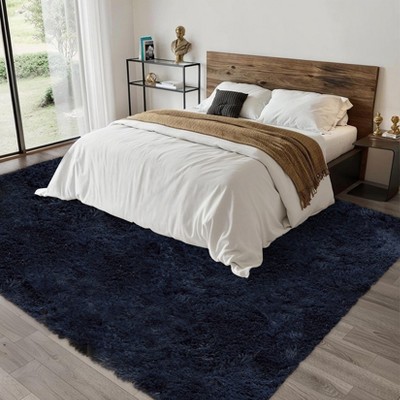 Luxury Modern Plush Fluffy Velvet Rug 5 x 8 ft, Faux Wool Rugs with  Non-Slip & Washable,for Bedroom Living Room Nursery