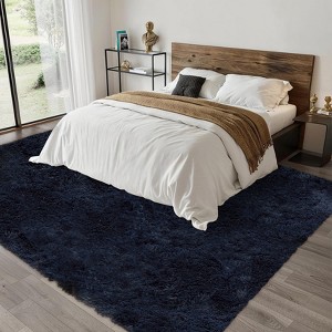 Luxury Modern Plush Fluffy Velvet Rug 5 x 8 ft, Faux Wool Rugs with  Non-Slip & Washable,for Bedroom Living Room Nursery - 1 of 4