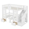 Bunk Bed with 2 Drawers and Storage Stairs, Loft Bed with Desk and Seat Can Be Turned Into Bunk Bed - 4 of 4