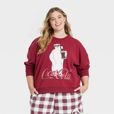 Women's Coca-Cola Polar Bear Graphic Sweatshirt - Red 3X