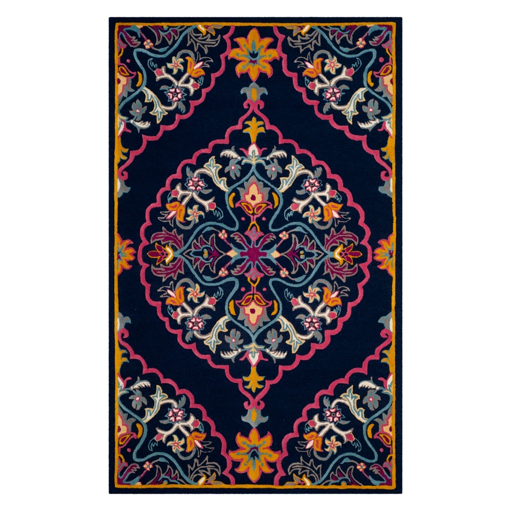 4'x6' Medallion Area Rug Navy Blue - Safavieh