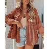 Imily Bela Womens Corduroy Shackets Long Sleeve Casual Tops with Pocket Detail Loose Fit - 3 of 4