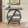 Lirago, End Table Small Side Table with Storage Shelves, Metal Frame & Tabletop for Living Room/Bedroom, 25.59"L x 11.81"D x 26.18"H, Gray - 3 of 4