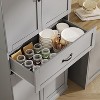 70" Tall Kitchen Pantry Cabinet with 2 Doors, 3 Adjustable Shelves and Drawers, Freestanding Modern Storage Cabinet for Bathroom, Dining Room, Gray - 4 of 4