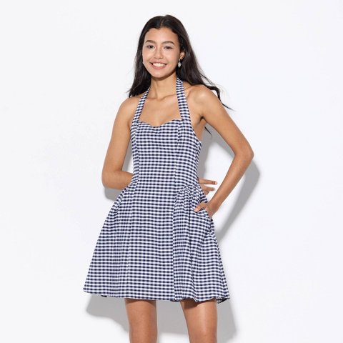 Женские платья Wild Fable Women's Sleeveless Mini Dress - Wild Fable™ Navy Blue Gingham L