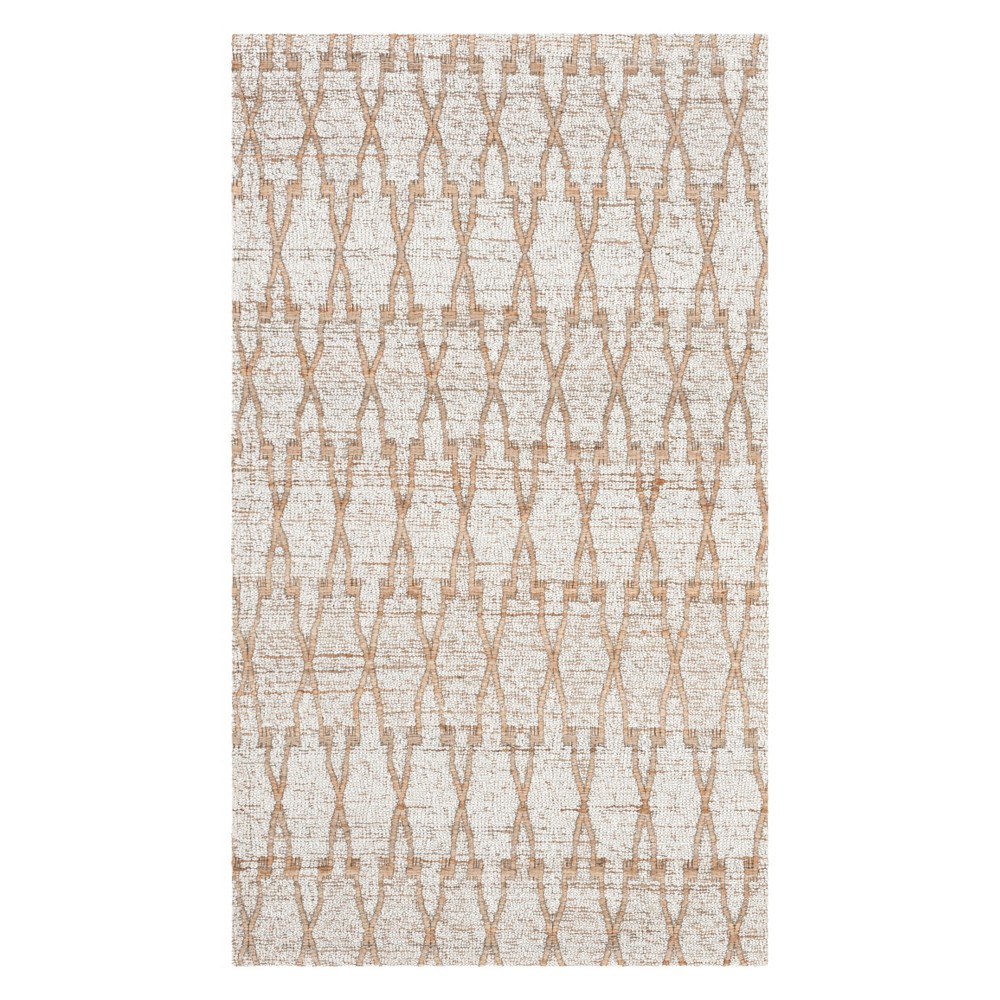 5'x8' Geometric Woven Area Rug Silver/Natural - Safavieh