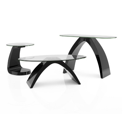 3pc Gummerton Glass Top Coffee Table Set - miBasics