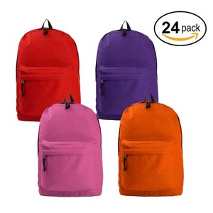 K-Cliffs Basic Backpack 18" Student School Bookbag Classic Simple Travel Hiking Daypack - 1 of 4