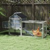BENCMATE Pet Crates And Houses Multi-Functional Wooden Outdoor Chicken Coop Equipped With Egg-Laying Boxes Activity Area, Grey, 79.90"*24.20"*40.20" - 4 of 4