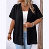 Clearlove Plus Size Women's Short Sleeve Cardigan Lightweight Knit Open Front Sweater - 2 of 4