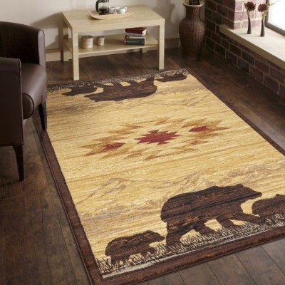 LunaLulinlk Multi 2 ft. x 3 ft. Lodge Area Rug Beige