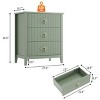 27.5" Fluted Dresser for Bedroom, 3-Drawer Wood Dresser Nightstand with Drawers, Storage Organizer Cabinet for Living Room, Hallway, Entryway - 3 of 4