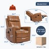Genuine Leather Manual Recliner Chair with 360° Swivel, Rocking, and Heat Massage for Living Room - 2 of 4