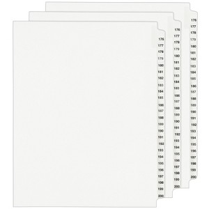 Avery Legal Exhibit Dividers, 176-200, Unpunched, 3 Sets (21861) - 1 of 4