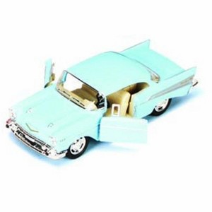 KiNSMART 1957 Chevy Bel Air Coupe 1:40 Scale 5" Die Cast Metal Classic Toy Car (Blue) - 1 of 1
