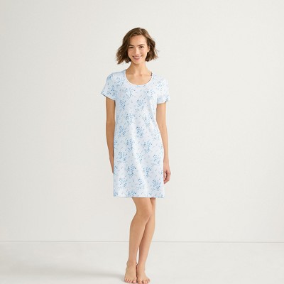Lands' End Women's Cotton Short Sleeve Knee Length Nightgown