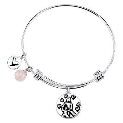 Quartz Stainless Steel "Mother and Child" Expandable QUARTZ Bracelet - 8"