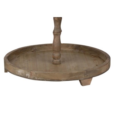 Woodruff Weathered Natural 3-Tier Round Wood Serving Tray
