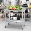 Stainless Steel Prep and Work Table with Backsplash , Commercial Heavy Duty Adjustable Under Shelf, Durable and Perfect for Kitchen, and Business Use - 4 of 4