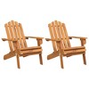 Garden Chair Set of 2 Natural Solid Acacia wood Standard vidaXL - 2 of 4