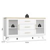 56" Sideboard Buffet Cabinet with 3 Drawers & 2 Glass Doors, Console Table Storage Cabinet with Adjustable Shelf, Accent Cabinet for Dining Room - 3 of 4