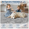 Modern Washable Area Rug for Living Room, Floral Area Rug with Non Slip Backing, Indoor Low Pile Carpet for Dorm Office Decor - 4 of 4